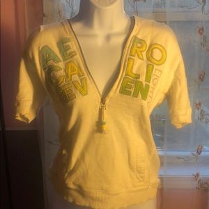 Aeropostale sleeveless white hoodie